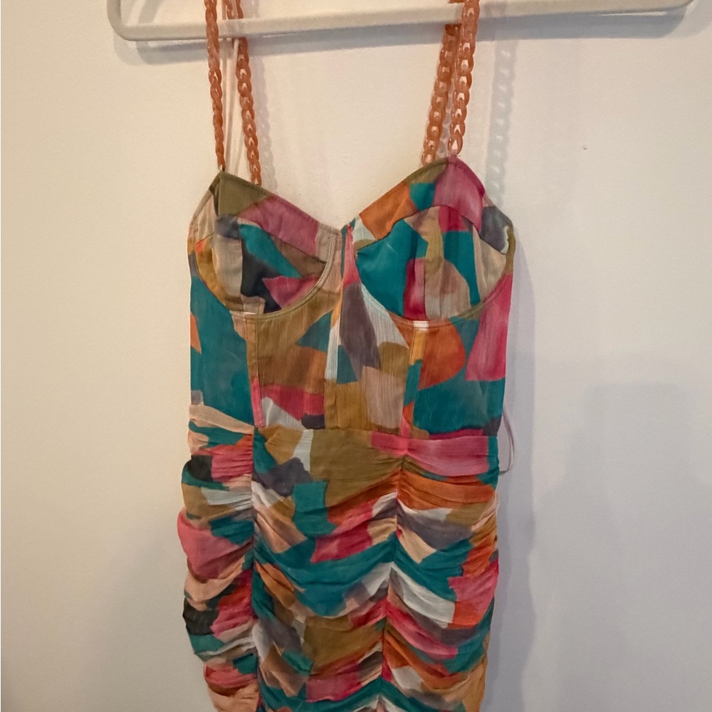 Zara Multicolor Abstract Mini Dress